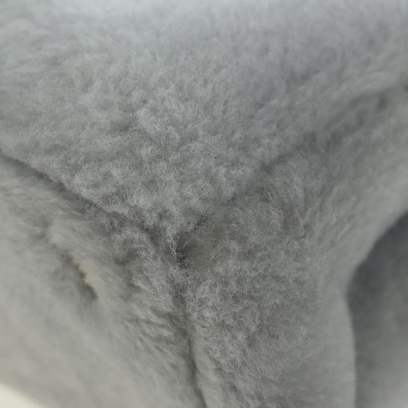 PRADA MONTONE Faux Fur Galleria Shoulder Bag Fur 2way Gray Gold Auth ki6631M