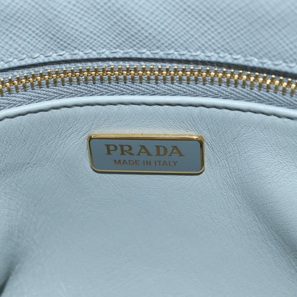 PRADA MONTONE Faux Fur Galleria Shoulder Bag Fur 2way Gray Gold Auth ki6631M