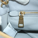 PRADA MONTONE Faux Fur Galleria Shoulder Bag Fur 2way Gray Gold Auth ki6631M-25