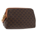 CELINE Macadam Canvas Pouch PVC Leather Brown Gold Auth ki6632A-1