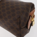CELINE Macadam Canvas Pouch PVC Leather Brown Gold Auth ki6632A-11