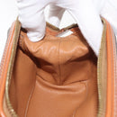 CELINE Macadam Canvas Pouch PVC Leather Brown Gold Auth ki6632A-16
