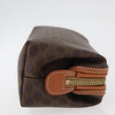 CELINE Macadam Canvas Pouch PVC Leather Brown Gold Auth ki6632A-4