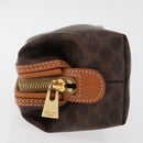 CELINE Macadam Canvas Pouch PVC Leather Brown Gold Auth ki6632A-5