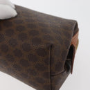 CELINE Macadam Canvas Pouch PVC Leather Brown Gold Auth ki6632A-9