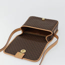 CELINE Macadam Canvas Shoulder Bag PVC Leather Brown Gold Auth ki6633A-15