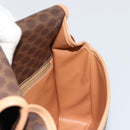 CELINE Macadam Canvas Shoulder Bag PVC Leather Brown Gold Auth ki6633A-18