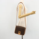CELINE Macadam Canvas Shoulder Bag PVC Leather Brown Gold Auth ki6633A-22
