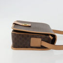 CELINE Macadam Canvas Shoulder Bag PVC Leather Brown Gold Auth ki6633A-4
