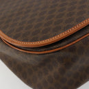 CELINE Macadam Canvas Shoulder Bag PVC Leather Brown Gold Auth ki6634A-11