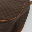CELINE Macadam Canvas Shoulder Bag PVC Leather Brown Gold Auth ki6634A-12