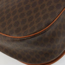 CELINE Macadam Canvas Shoulder Bag PVC Leather Brown Gold Auth ki6634A-13