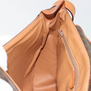 CELINE Macadam Canvas Shoulder Bag PVC Leather Brown Gold Auth ki6634A-19