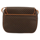 CELINE Macadam Canvas Shoulder Bag PVC Leather Brown Gold Auth ki6634A-3