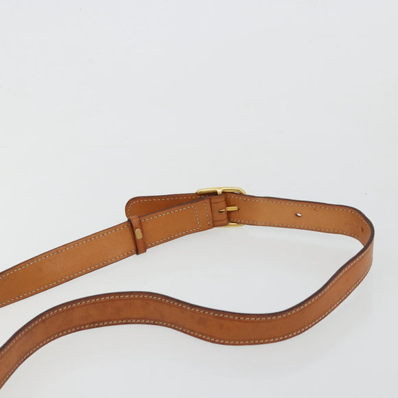 CELINE Macadam Canvas Shoulder Bag PVC Leather Brown Gold Auth ki6634A