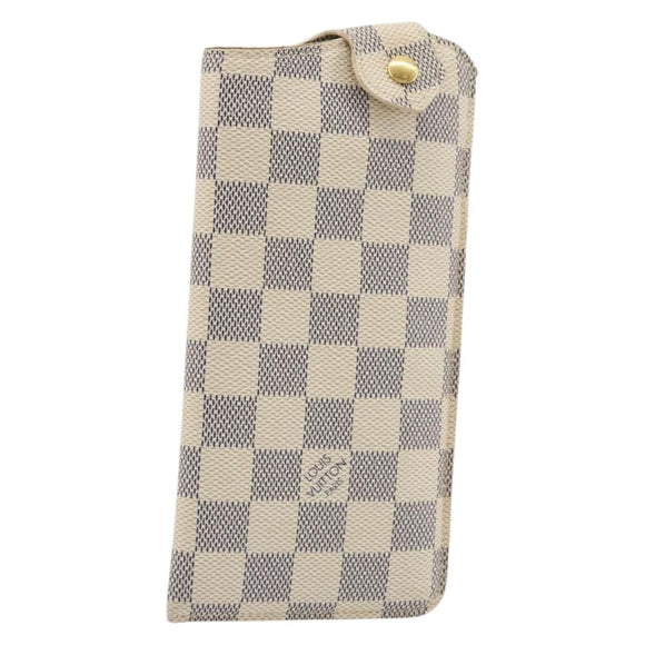 LOUIS VUITTON Damier Azur Etui A Lunettes MM Glasses Case N60025 LV Auth ki6637V