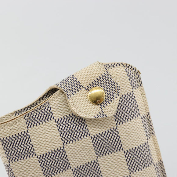 LOUIS VUITTON Damier Azur Etui A Lunettes MM Glasses Case N60025 LV Auth ki6637V