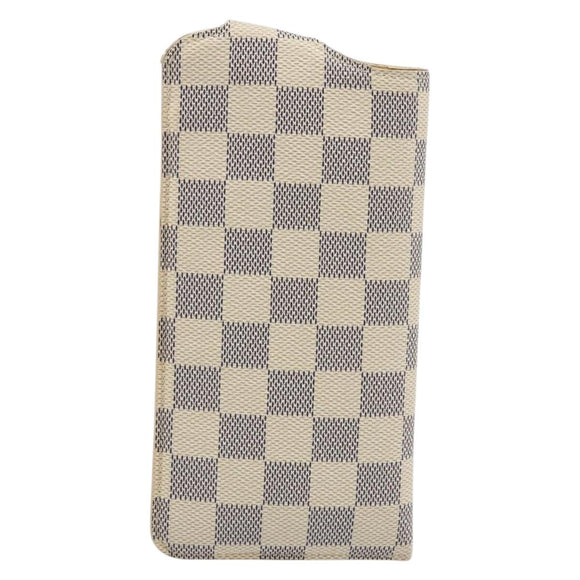LOUIS VUITTON Damier Azur Etui A Lunettes MM Glasses Case N60025 LV Auth ki6637V