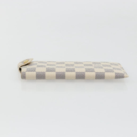 LOUIS VUITTON Damier Azur Etui A Lunettes MM Glasses Case N60025 LV Auth ki6637V