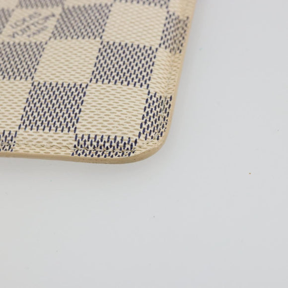 LOUIS VUITTON Damier Azur Etui A Lunettes MM Glasses Case N60025 LV Auth ki6637V