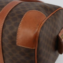 CELINE Macadam Canvas Boston Bag PVC Leather Brown Gold Auth ki6639A-9