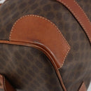 CELINE Macadam Canvas Boston Bag PVC Leather Brown Gold Auth ki6639A-14