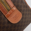 CELINE Macadam Canvas Boston Bag PVC Leather Brown Gold Auth ki6639A-12
