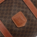 CELINE Macadam Canvas Boston Bag PVC Leather Brown Gold Auth ki6639A-17