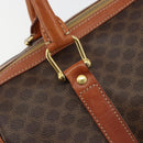CELINE Macadam Canvas Boston Bag PVC Leather Brown Gold Auth ki6639A-18