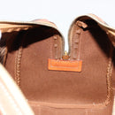 CELINE Macadam Canvas Boston Bag PVC Leather Brown Gold Auth ki6639A-21