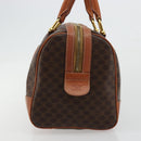 CELINE Macadam Canvas Boston Bag PVC Leather Brown Gold Auth ki6639A-4