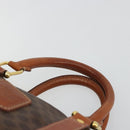 CELINE Macadam Canvas Boston Bag PVC Leather Brown Gold Auth ki6639A-8