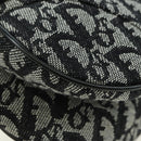 Christian Dior Trotter Canvas Saddle Bag Hand Bag Black Silver Auth ki6640M-11
