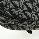 Christian Dior Trotter Canvas Saddle Bag Hand Bag Black Silver Auth ki6640M-13