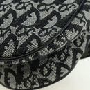 Christian Dior Trotter Canvas Saddle Bag Hand Bag Black Silver Auth ki6640M-14