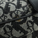 Christian Dior Trotter Canvas Saddle Bag Hand Bag Black Silver Auth ki6640M-15