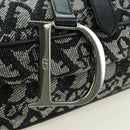 Christian Dior Trotter Canvas Saddle Bag Hand Bag Black Silver Auth ki6640M-16