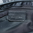 Christian Dior Trotter Canvas Saddle Bag Hand Bag Black Silver Auth ki6640M-18