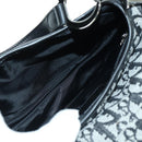 Christian Dior Trotter Canvas Saddle Bag Hand Bag Black Silver Auth ki6640M-19