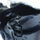 Christian Dior Trotter Canvas Saddle Bag Hand Bag Black Silver Auth ki6640M-22