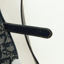 Christian Dior Trotter Canvas Saddle Bag Hand Bag Navy Gold Auth ki6641SV-18