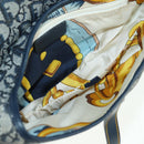 Christian Dior Trotter Canvas Saddle Bag Hand Bag Navy Gold Auth ki6641SV-20