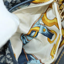 Christian Dior Trotter Canvas Saddle Bag Hand Bag Navy Gold Auth ki6641SV-24