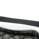 Christian Dior Trotter Canvas Saddle Bag Hand Bag Navy Gold Auth ki6641SV-9