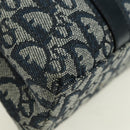 Christian Dior Trotter Canvas Hand Bag Navy Gold Auth ki6642V-10