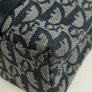 Christian Dior Trotter Canvas Hand Bag Navy Gold Auth ki6642V-13
