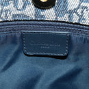 Christian Dior Trotter Canvas Hand Bag Navy Gold Auth ki6642V-15