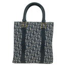 Christian Dior Trotter Canvas Hand Bag Navy Gold Auth ki6642V-3