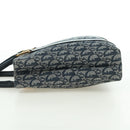 Christian Dior Trotter Canvas Hand Bag Navy Gold Auth ki6642V-4