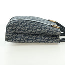 Christian Dior Trotter Canvas Hand Bag Navy Gold Auth ki6642V-5